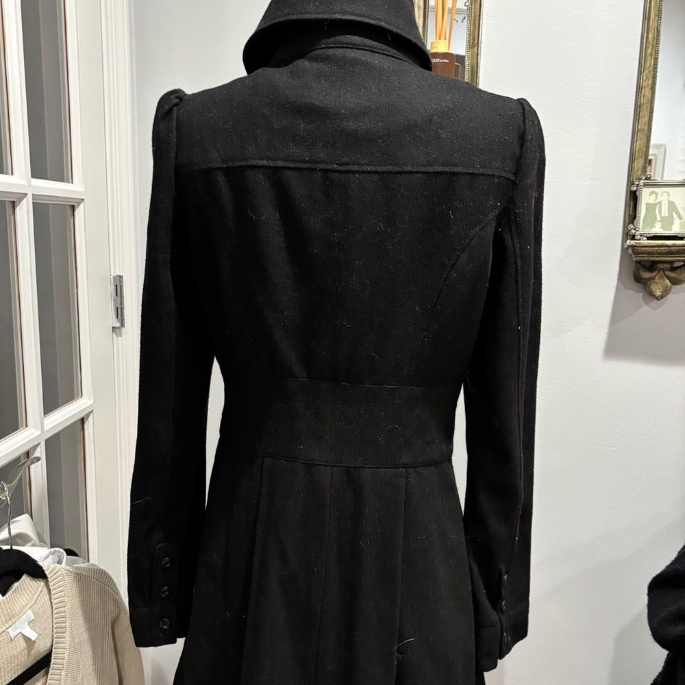 Anthropologie Black A-Line Wool Coat - Picture 3 of 12